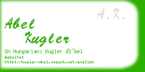 abel kugler business card